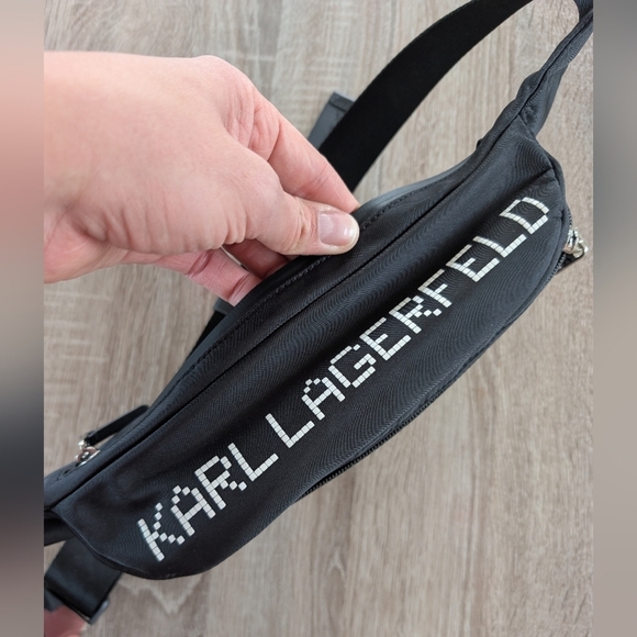 Karl Lagerfeld Black QR Code Fanny Pack Waist Bag Crossbody - Picture 8 of 8